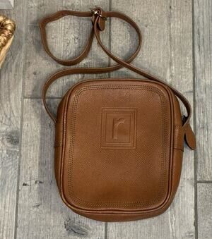 Vintage Renoma Paris Brown Pebbled Leather Crossbody Bag Purse 90s Y2K